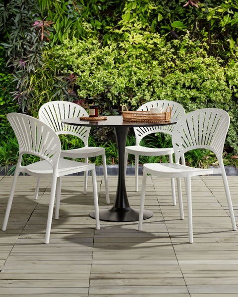 Gartenstuhl 4er Set OSTIA Weiß