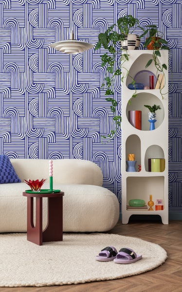 ESTAhome Tapete 3D-Muster Dunkelblau - 50 x 900 cm - 131580
