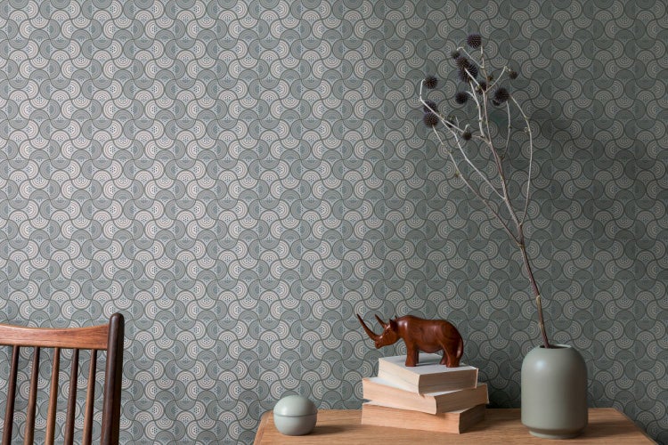 Nahaufnahme eines Dekors mit Kreis- und Punktmuster