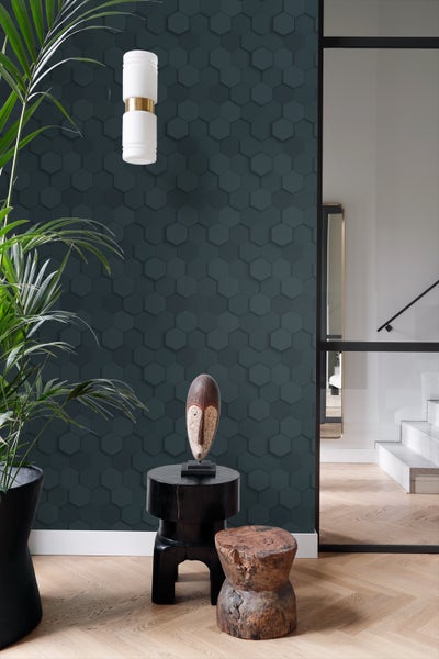 Origin Wallcoverings Tapete 3D Wabenmuster Dunkelblau - 53 cm x 10.05 m - 347853