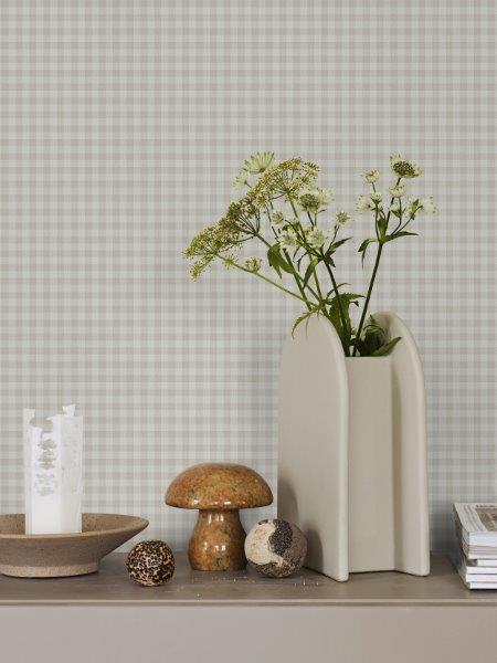 Borastapeter Tapete Karomuster Grau - 53 cm x 10.05 m - 660486