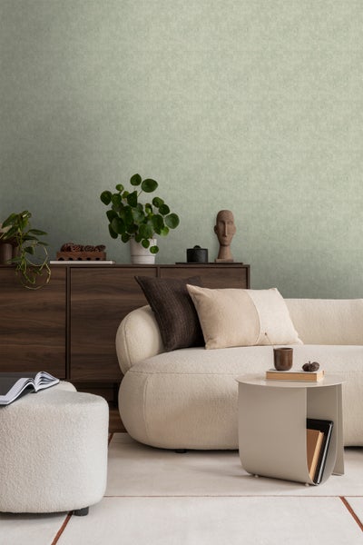 Sanders und Sanders Tapete Leinen-Optik Mintgrün - 280 x 275 cm - 640269