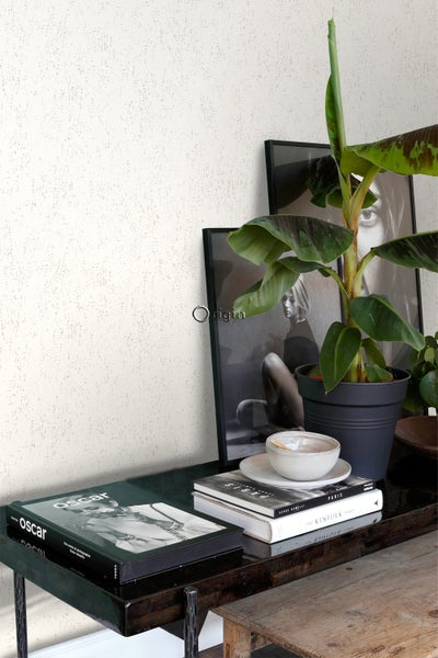 Origin Wallcoverings Tapete Metall-Optik Crême-Weiß - 53 cm x 10.05 m - 347610