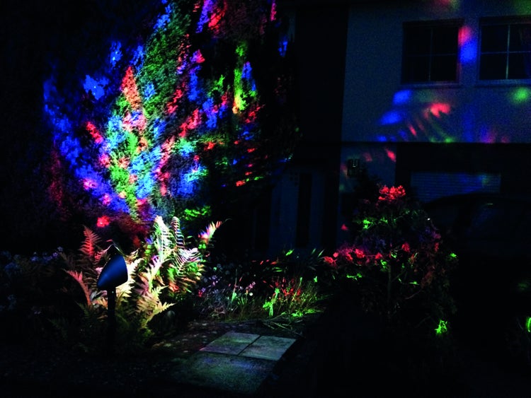 LED Außenstrahler Spotlight , für Außen, Erdspieß aus  Kunststoff, bunt, mit integrierter LED