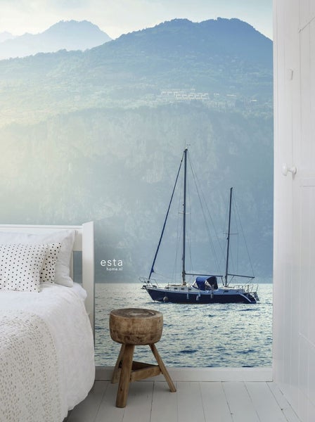 ESTAhome Fototapete Segelboot Blau - 1,86 x 2,79 m - 158850
