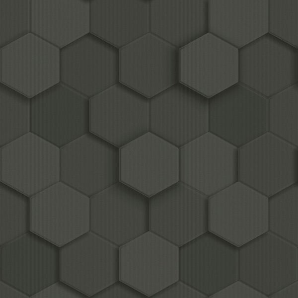 Origin Wallcoverings Tapete 3D Wabenmuster Schwarz - 53 cm x 10.05 m - 347854