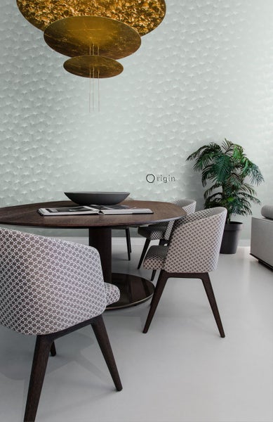 Origin Wallcoverings Tapete Ginkgoblätter Seladongrün - 53 cm x 10.05 m - 347748