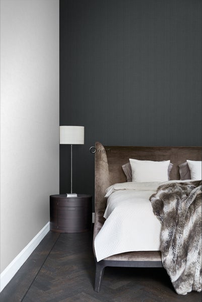 Origin Wallcoverings Tapete Gewebeoptik Dunkelgrau - 0,53 x 10,05 m - 347625