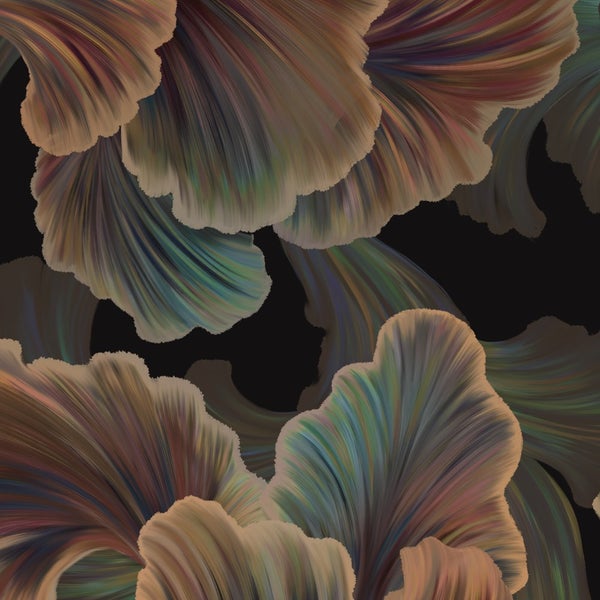 Abstraktes Blütenmuster für Wandgestaltung