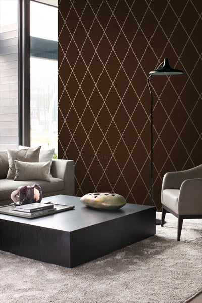 Origin Wallcoverings Tapete Karomuster Braun und Bronze - 53 cm x 10,05 m - 345717