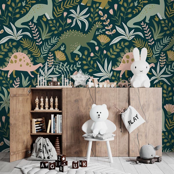 Kindertapete Dinos Muster 350 x 280 cm