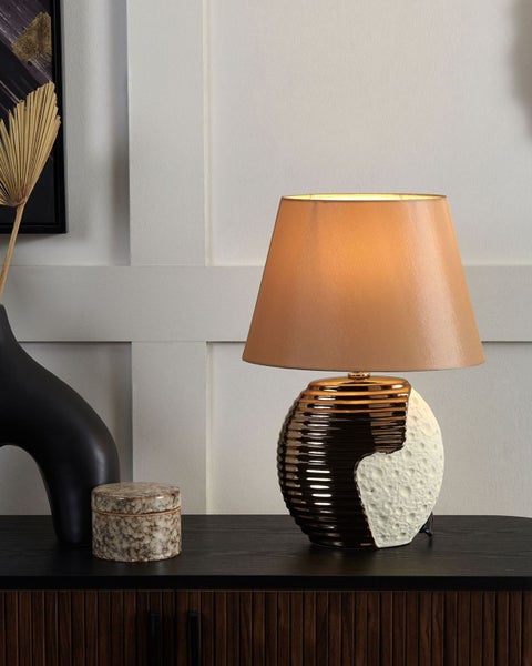 Tischleuchte ESLA Porzellan Beige