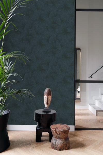 Origin Wallcoverings Tapete 3D Muster Blätter Dunkelblau - 50 x 900 cm - 348012