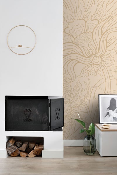 ESTAhome Fototapete Blumen Beige - 2 x 2.79 m - 159411