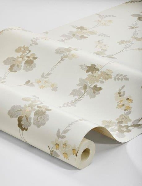 Borastapeter Tapete Blumen Beige - 53 cm x 10.05 m - 660845