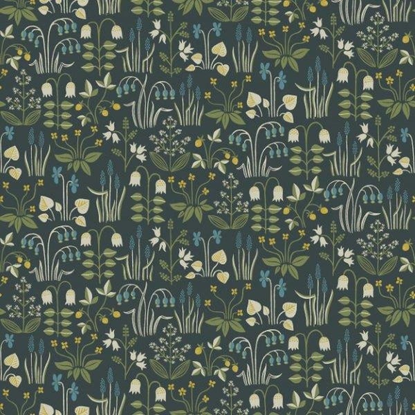Borastapeter Tapete Blumen Schwarz - 53 cm x 10.05 m - 660419