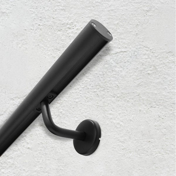 OPALU - Wandhandlauf-Set aus Aluminium + Stützen - Farbe Schwarz