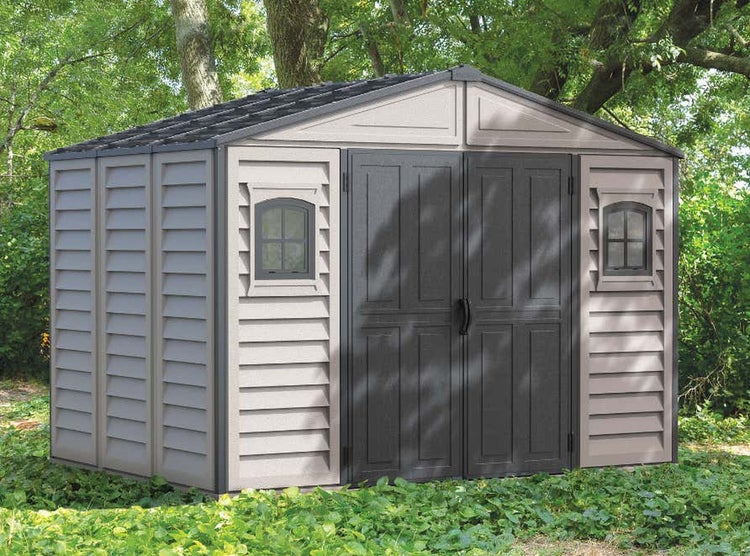 Gartenhaus aus Kunststoff mit Doppeltür und Fenstern