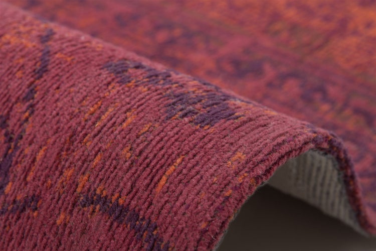 Flachflor Teppich Braulio Rot Retro-Design 80 x 150 cm