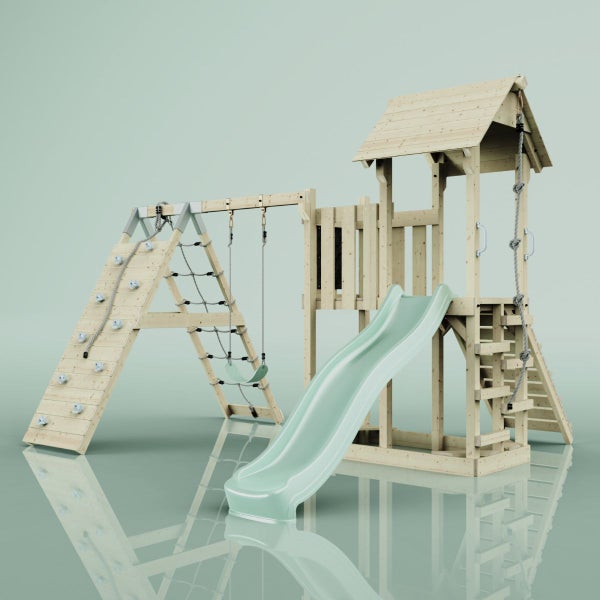 PolarPlay Spielturm Farö aus Holz in Grün,