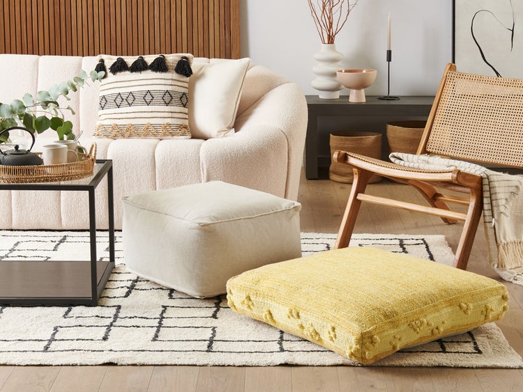 Pouf CLONE Baumwolle Gelb 60 cm 60 cm 12 cm