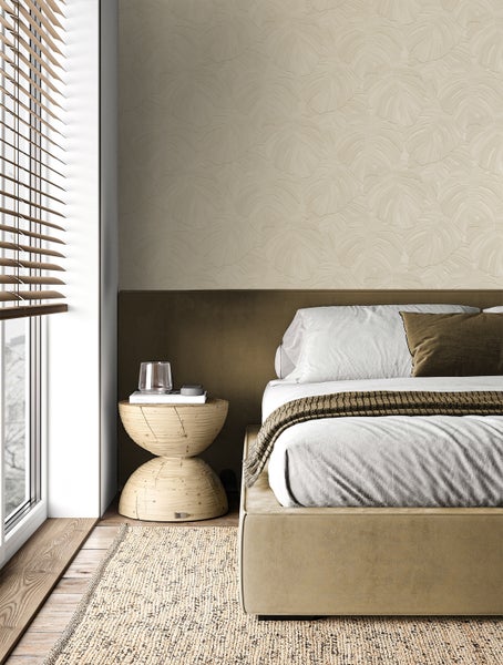 Origin Wallcoverings Tapete tropische Blätter Taupe - 53 cm x 10.05 m - 348024