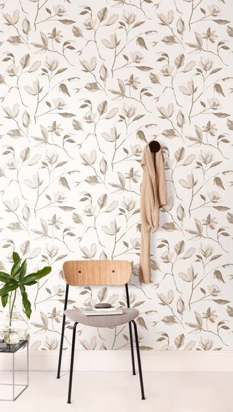 Masureel Tapete Blumen Grau - 53 cm x 10.05 m - 632084