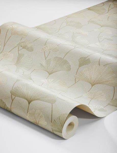 Borastapeter Tapete Ginkgoblätter Grün - 53 cm x 10.05 m - 660863