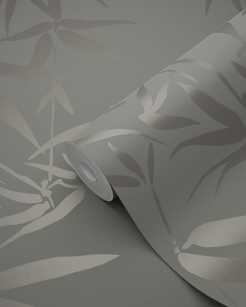 Origin Wallcoverings Tapete Bambusblätter Grau - 53 cm x 10.05 m - 347739