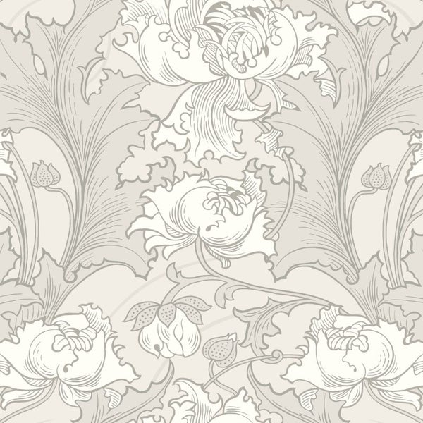 Borastapeter Tapete Blumen Beige und Weiß - 53 cm x 10.05 m - 660078