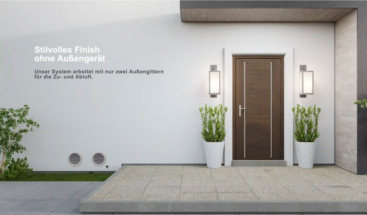 „AirExchange“ - Monoblock-Klimaanlage-Wärmepumpe-INVERTER, 4-in-1 Klimaanlage ohne Außengerät, Heizen, Kühlen, Entfeuchten, Reinigen, 12.000 BTU, bis 80 m², R290 - Elements 12-R Monoblock - WEISS