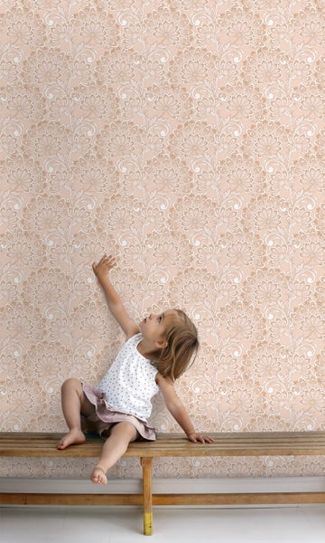 ESTAhome Tapete Blumenmuster Beige - 50 x 900 cm - 131085