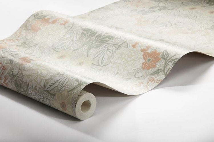 Borastapeter Tapete Blumenmuster im Jugendstil Hellgrün und Rosa - 53 cm x 10.05 m - 660375