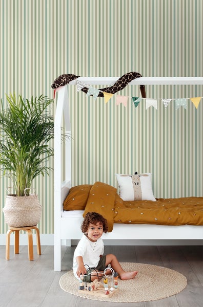 ESTAhome Tapete Streifen Grün - 50 x 900 cm - 131603