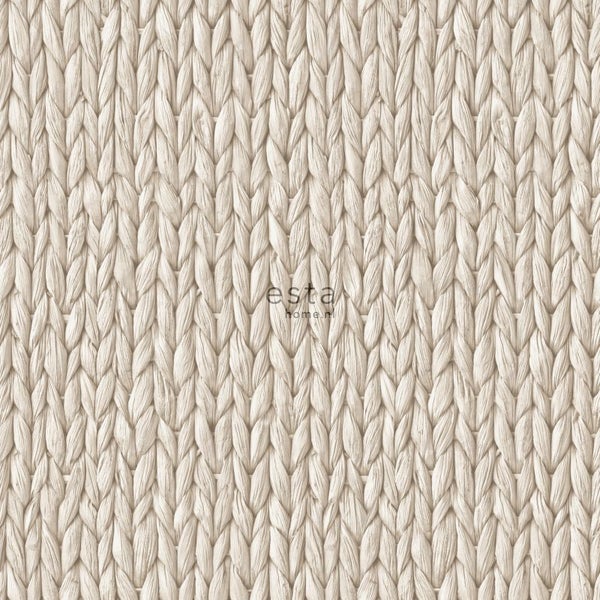ESTAhome Tapete Schilfmuster Crème-Beige - 53 cm x 10.05 m - 148699