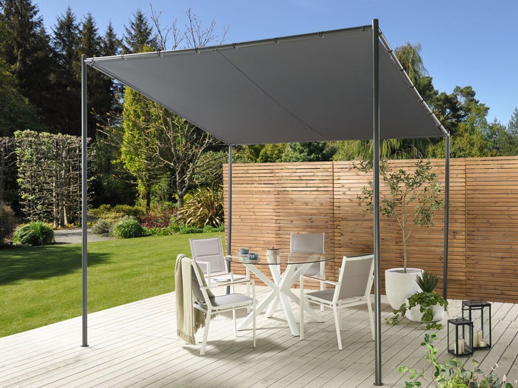 Pavillon VIMINO Metall 282 cm 294 cm Dunkelgrau