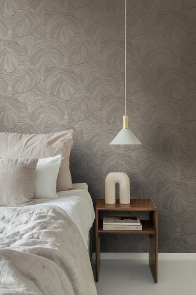 Origin Wallcoverings Tapete tropische Blätter Beigebraun - 53 cm x 10.05 m - 348026