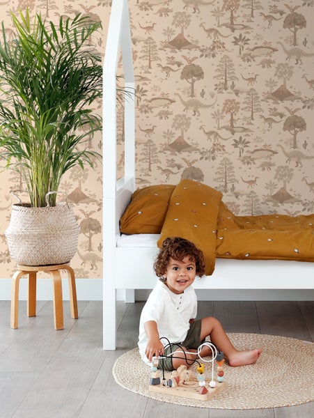 ESTAhome Tapete Dinosaurier Beige - 50 x 900 cm - 131659