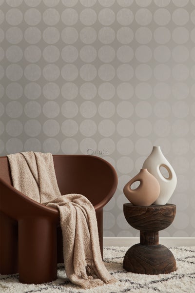 Origin Wallcoverings Tapete große verwitterte Kugeln Taupe - 53 cm x 10.05 m - 347608