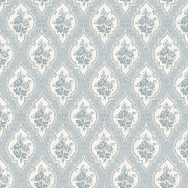 Borastapeter Tapete Barockmuster Graublau - 53 cm x 10.05 m - 660269
