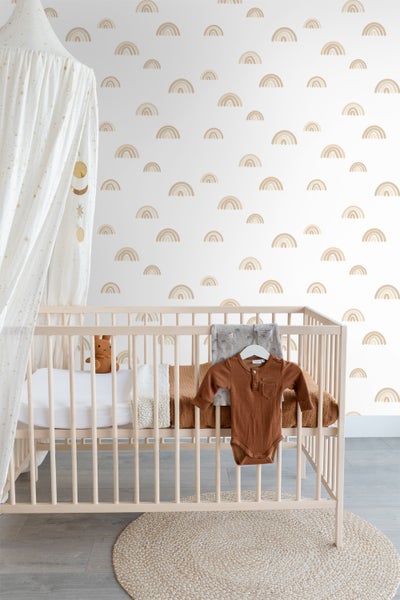ESTAhome Tapete Regenbogen Beige und Weiß - 0.53 x 10.05 m - 139684