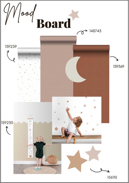 ESTAhome Wandtattoo Sternenhimmel Sandbraun und Terrakotta - 33 x 47.5 cm - 156121