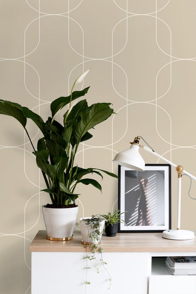 ESTAhome Tapete geometrische Formen Beige - 0.53 x 10.05 m - 139649