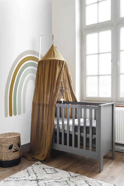 ESTAhome Fototapete Regenbogen Graugrün, Ockergelb und Beige - 1,5 x 2,79 m - 159054