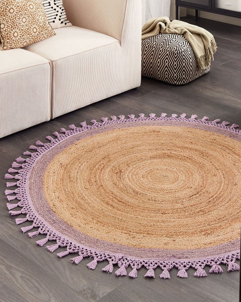 Teppich MARTS Purpur ø 140 cm Jute