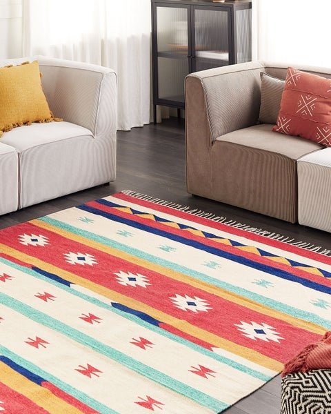 Teppich MARGARA Bunt 200 x 300 cm Baumwolle Kelim