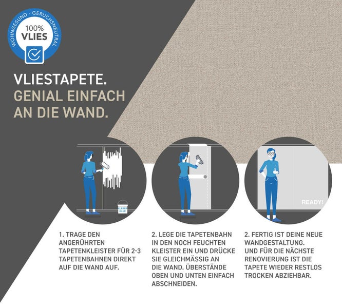 Nahaufnahme einer Wand mit Tapete