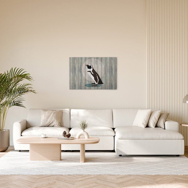 Gemälde mit Pinguinmotiv im Wohnzimmer