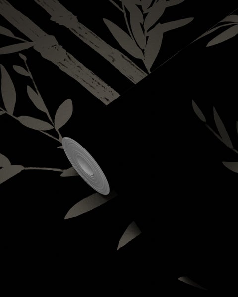 Origin Wallcoverings Tapete Bambusmuster Schwarz und Grau - 53 cm x 10.05 m - 345748