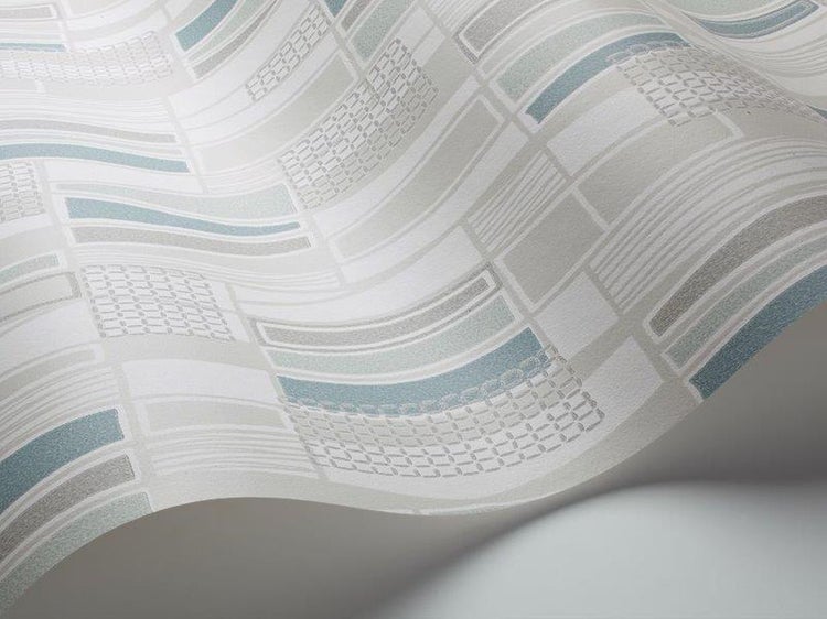 Borastapeter Tapete geometrisches Motiv Grau und Türkis - 53 cm x 10.05 m - 660036